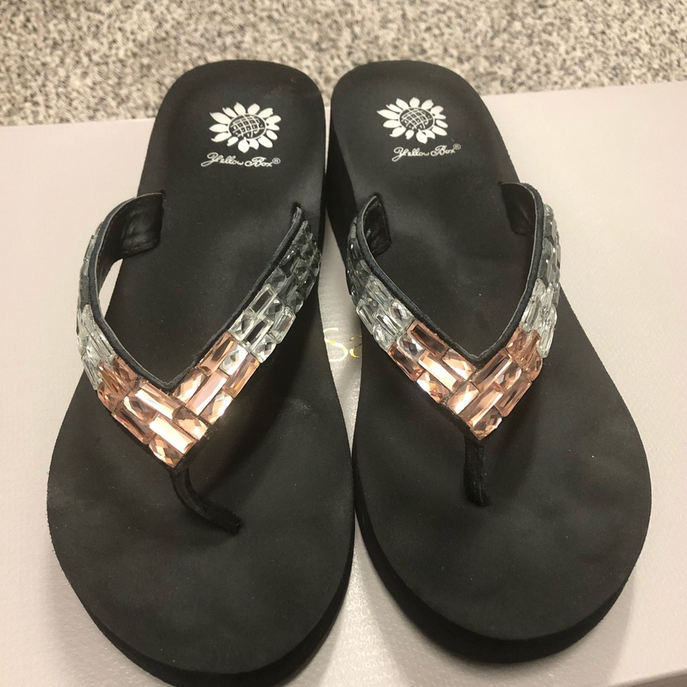 Yellow Box wedge sandals